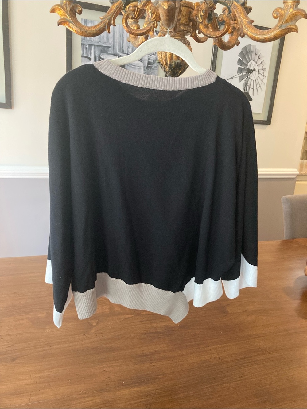 PLANET by Lauren G. Two-Tone Navy Crewneck Sweater - Picture 2 of 7